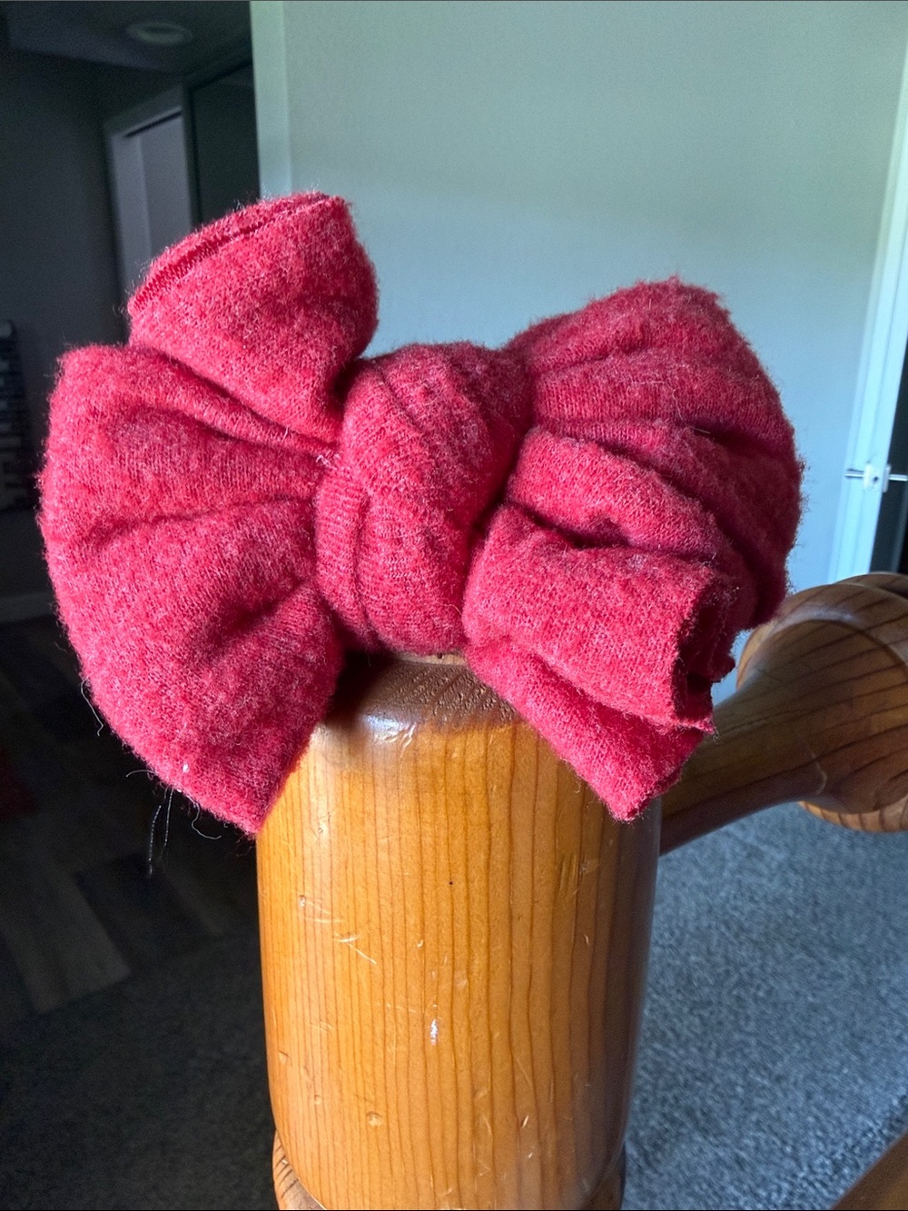 Red sweater headwrap